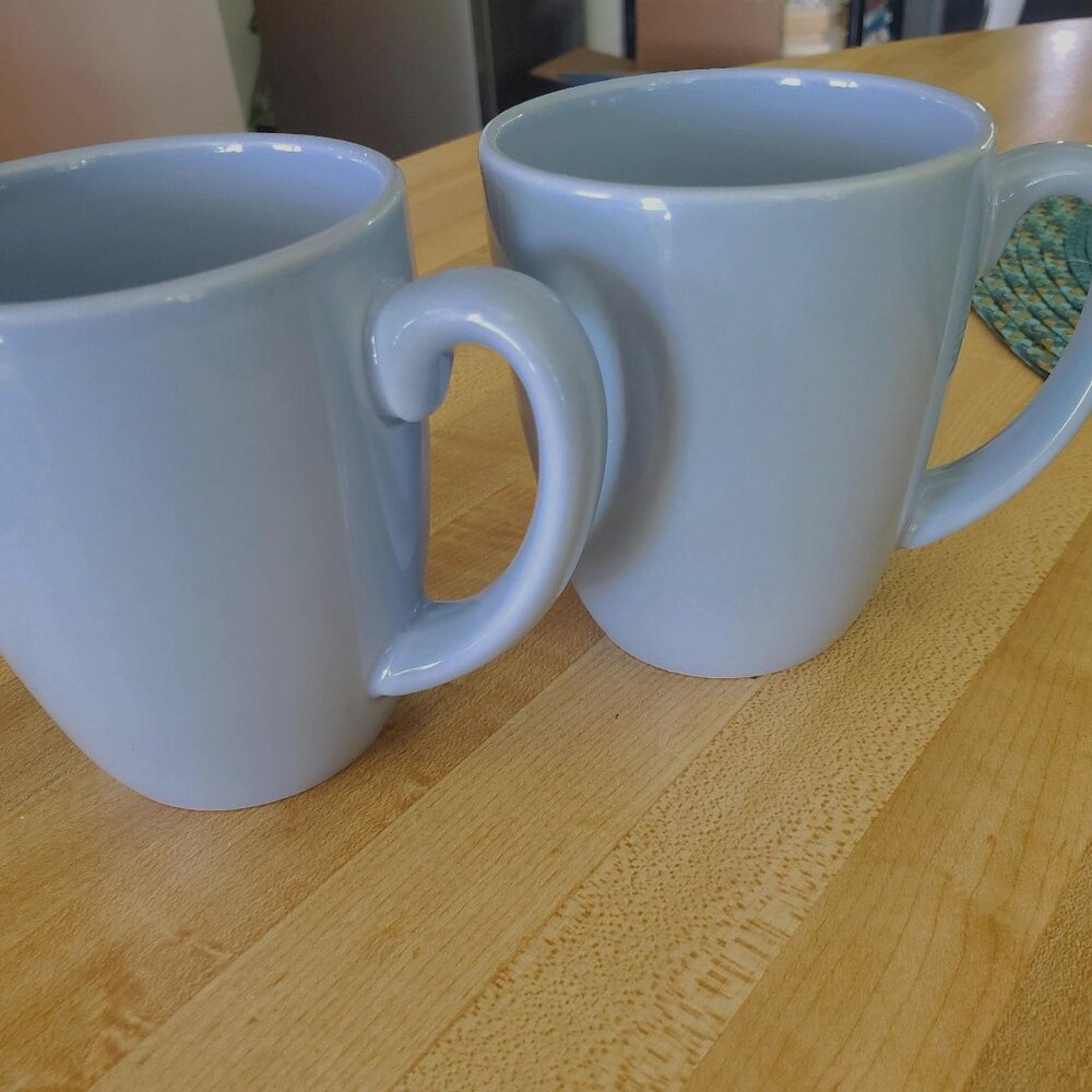 2 Corelle Coordinates Stoneware Mugs Light Blue 11 Oz